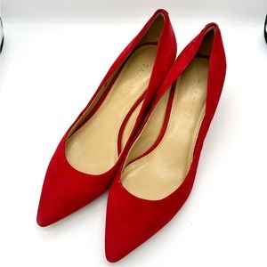 Talbots Classic Red Suede Wedge Heels